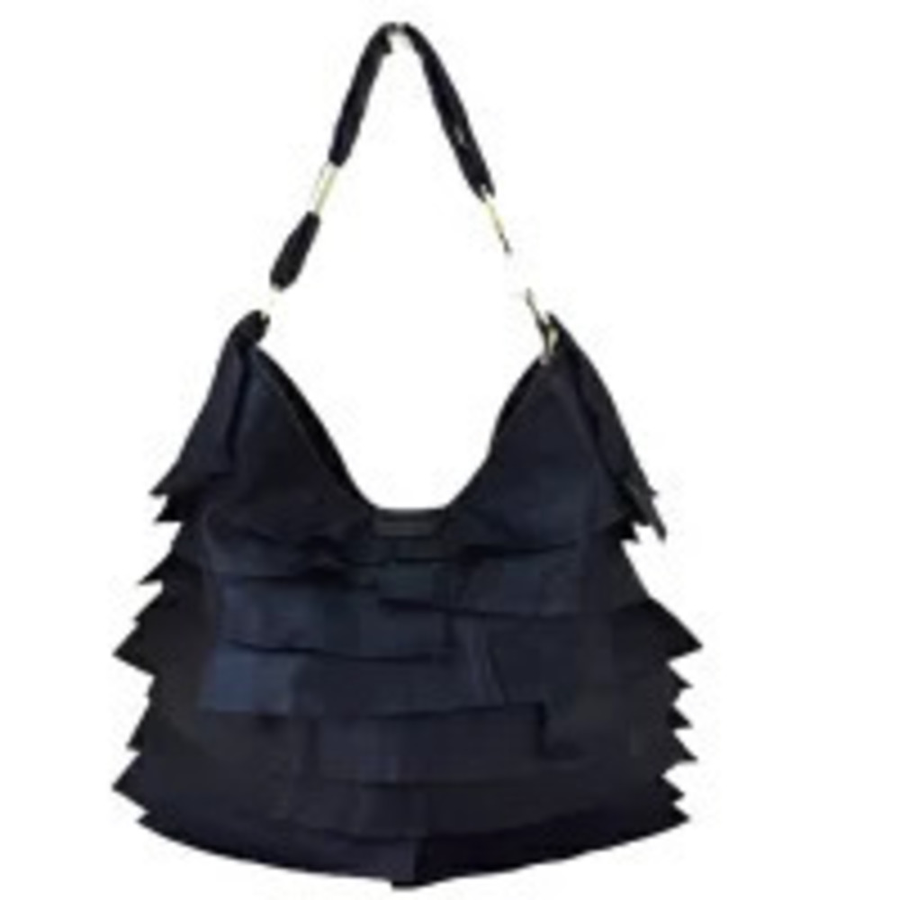 Saint Laurent Yves Rive Gauche Tropez Shoulder Bag Black Leather